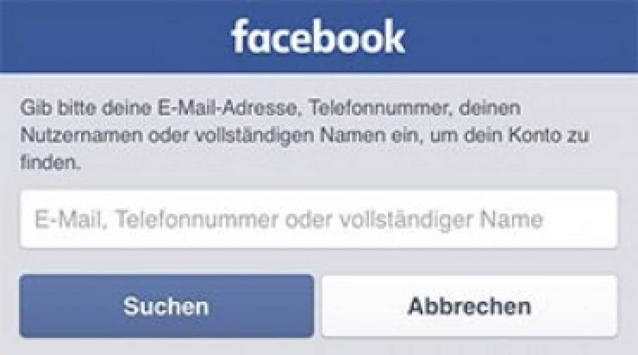 Facebook EMail und Passwort vergessen was tun? WDesign LW