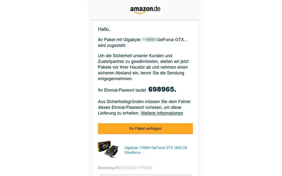 Amazon Einmalpasswort nicht erhalten